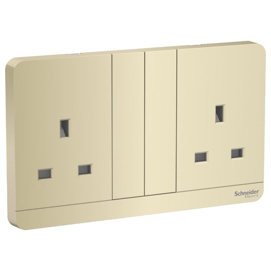 Schneider Electric AvatarOn 2 Gang Switched Socket (14.6 x 8.6 x 3.17 cm)