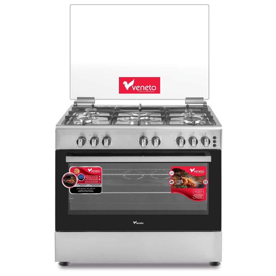 Veneto Freestanding 5-Burner Gas Cooker, C3X96G5VCF.VN (90 x 60 x 85 cm)