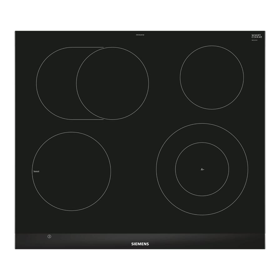 Siemens 4-Zone iQ300 Built-In Ceramic Hob, ET675LNV1M