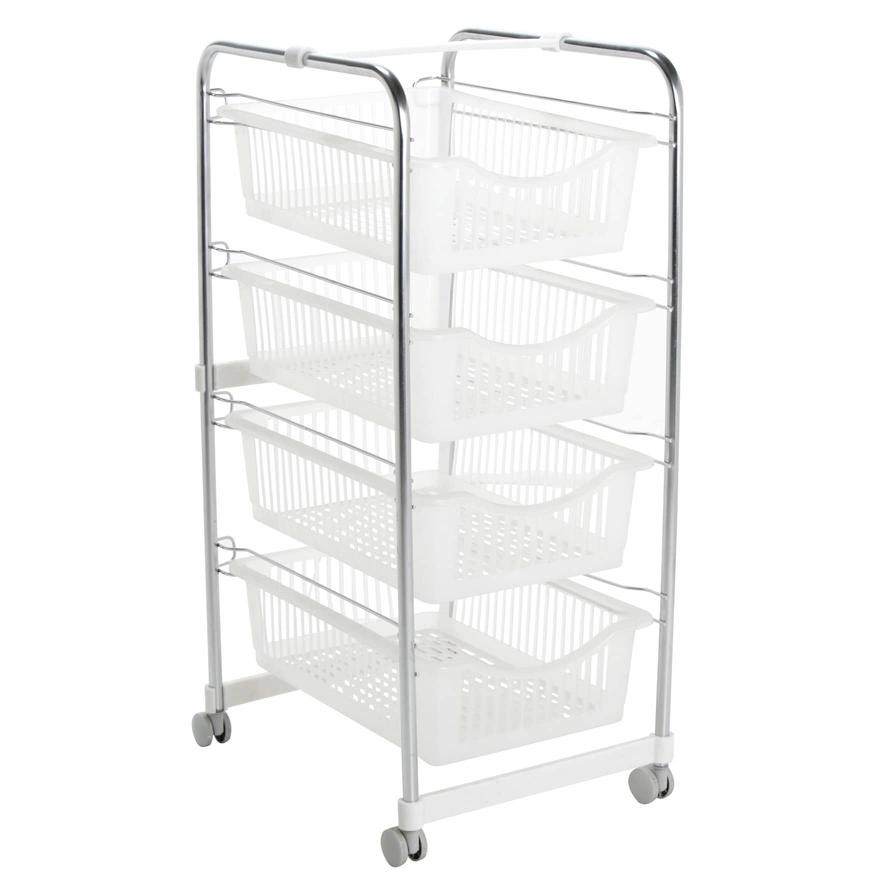 Kiwa Metal  4-Tier Demountable Kitchen Trolley (44 x 33.5 x 82.5 cm)