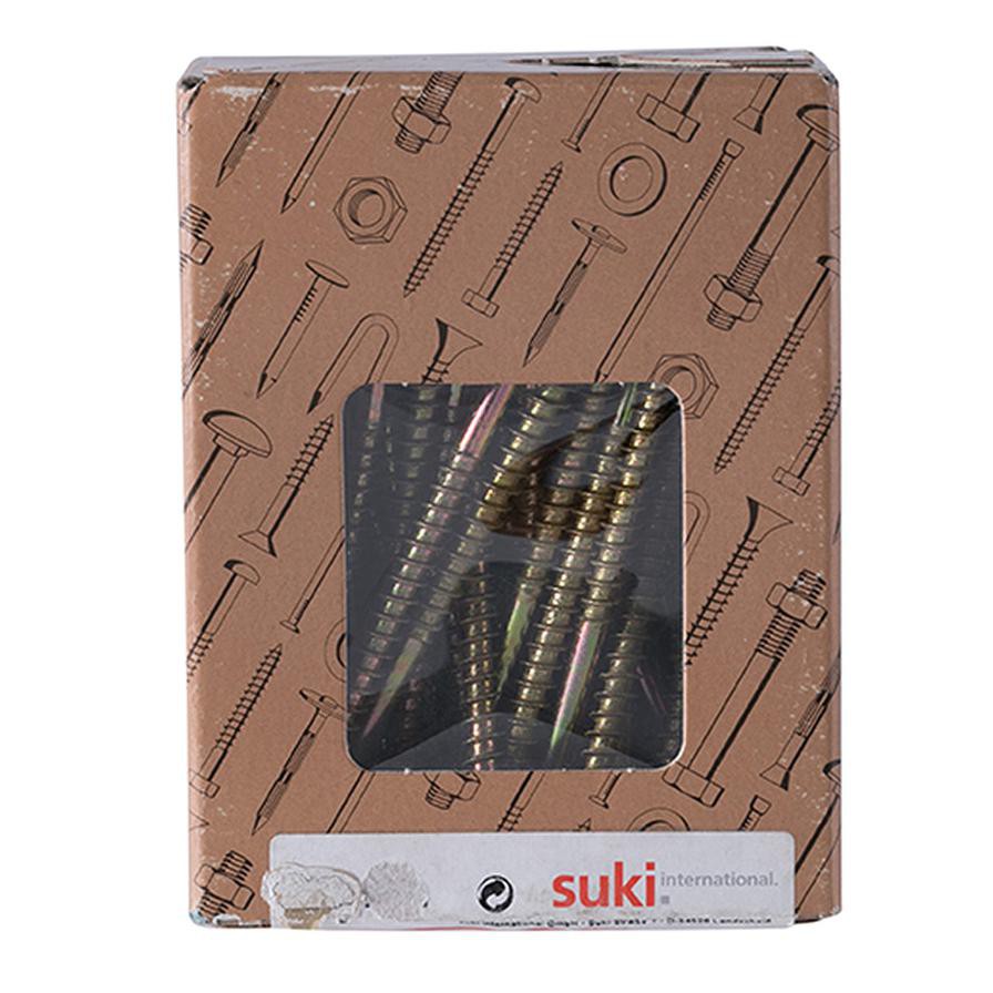 Suki Pozidriv Chipboard Screws (6 x 110 mm, Pack of 50, Yellow)