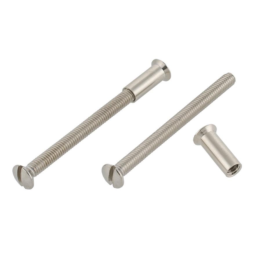 Suki Nickel Plated Brass Connecting Screw Pack (M4 x 5.5-6 cm, 4 Pc.)