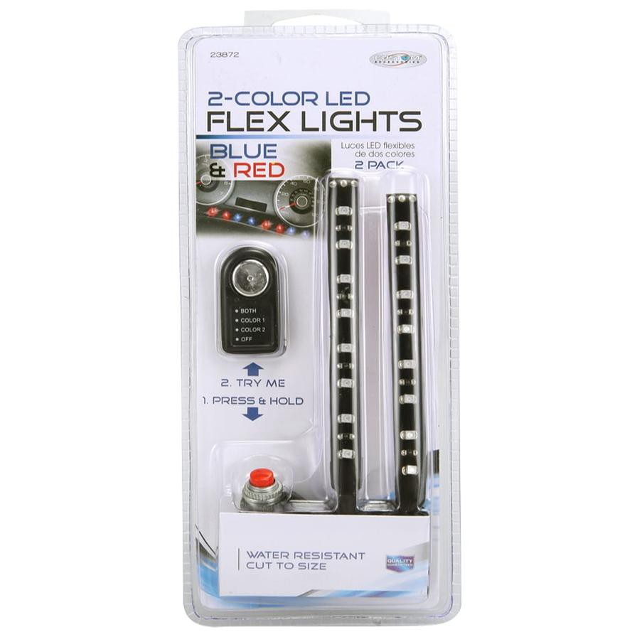 Custom Accessories Flex LED Lights (10.2 cm, Blue/Red, Pack of 2)