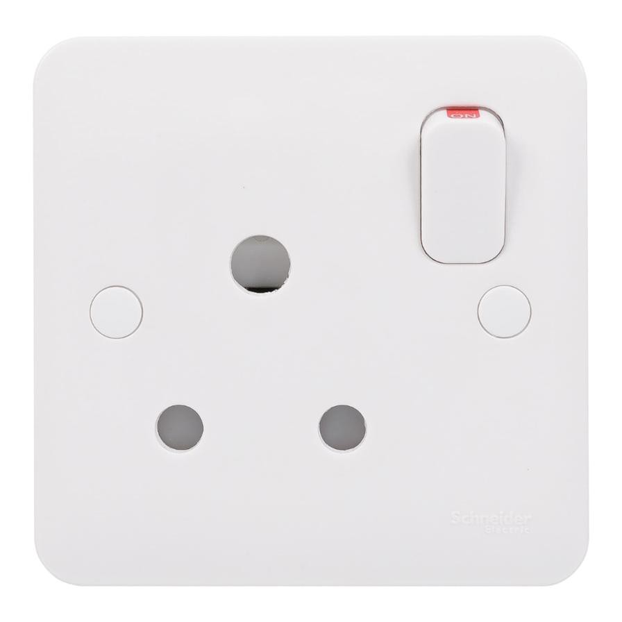 Schneider Electric Lisse 1 Gang Round Pin Switched Socket (8.7 x 8.7 x 5.8 cm)