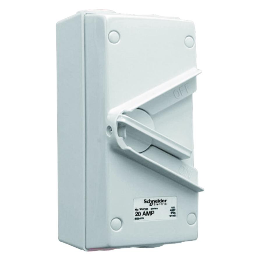 Schneider Electric Dual Pole Isolating Switch (16.2 x 8 x 8.7 cm, 440 V, 20 A)