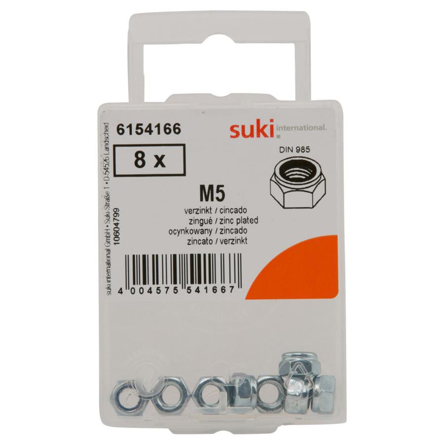 Suki 6154166 M5 Self-Lock Hex Nuts (8.79 x 5 x 3.2 x 8)