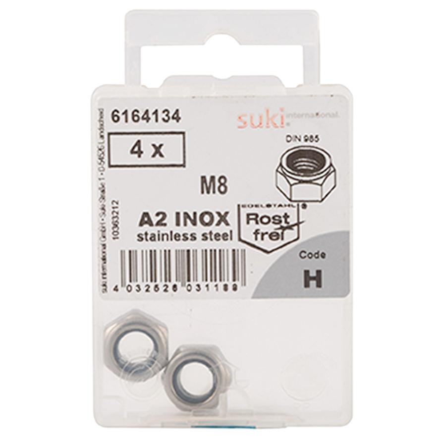 Suki Stainless Steel Self-lock hex Nuts (M8)