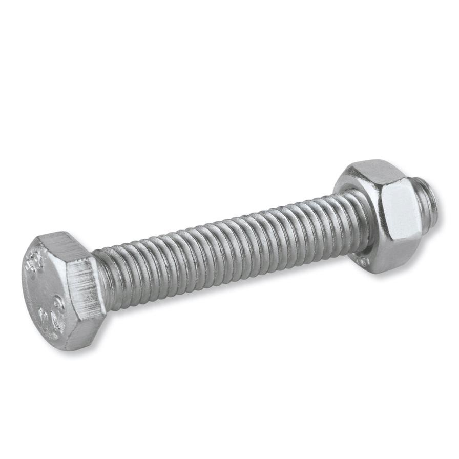 Suki Zinc-Plated Steel Hexagon Screw Pack (M8 x 20 mm, DIN 933, 4 Pc.)