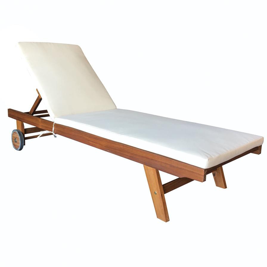 THB Eucalyptus Wood Sun Lounger W/Wheels Generic (197 x 67 x 85 cm)