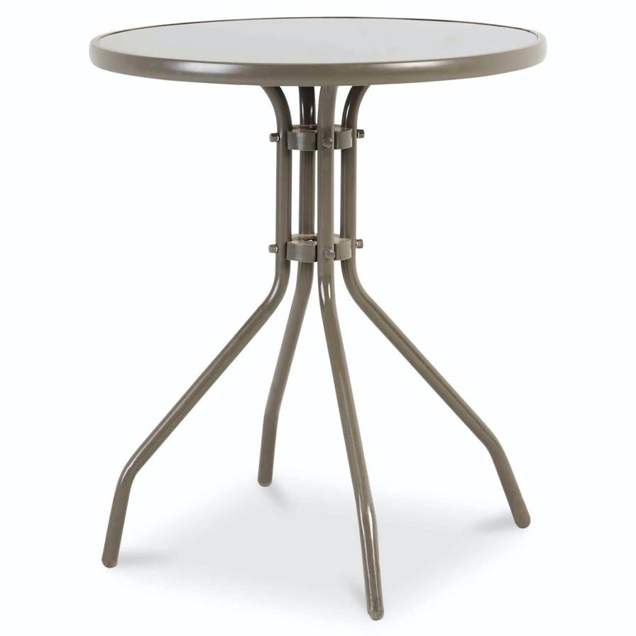 Bari Steel Table W/Glass Top GoodHome (598 x 700 mm)