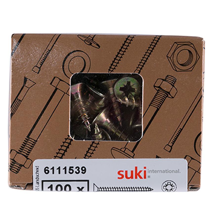 Suki Zinc Pozidriv Chipboard Screws (4.5 x  16 mm, Pack of 100)