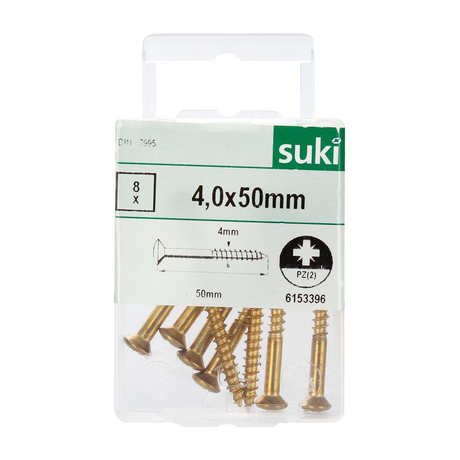 Suki Wood Screws Pack (4 x 50 mm, DIN 7995, 8 Pc.)