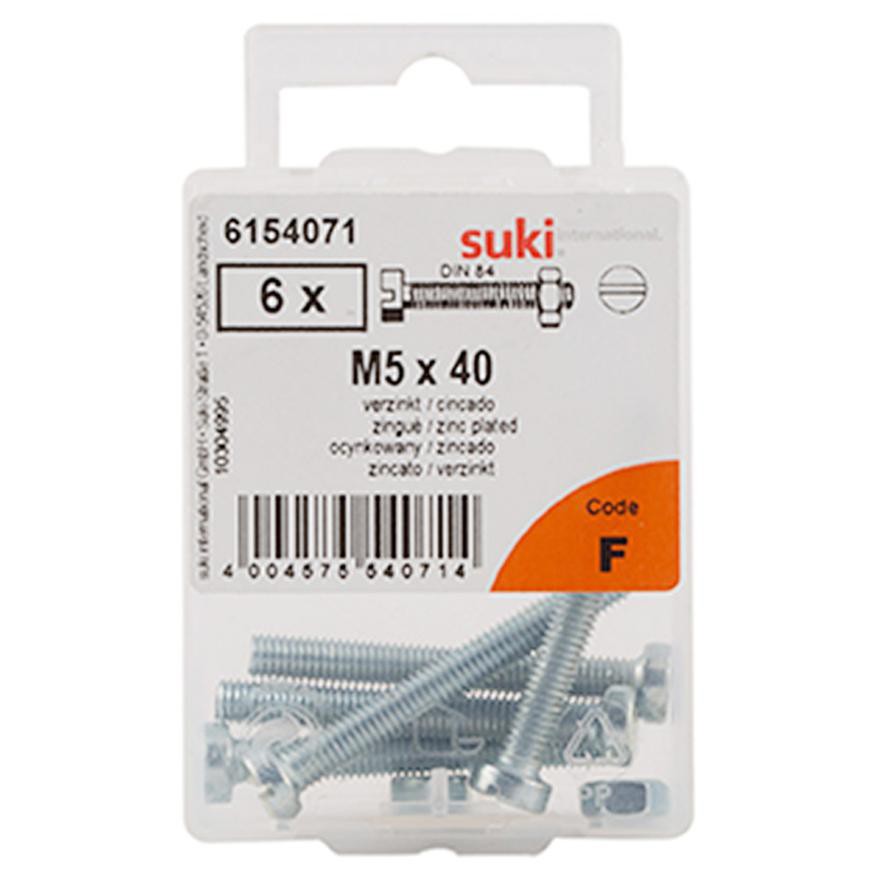 Suki 6154071 M5 Flat-Head Countersunk Machine Screws (50 mm, Pack of 6)