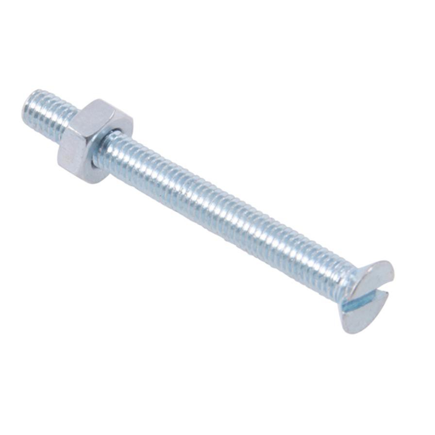 Suki Zinc-Plated Slotted Flat-Head Countersunk Machine Screws (M3 x 30 mm)