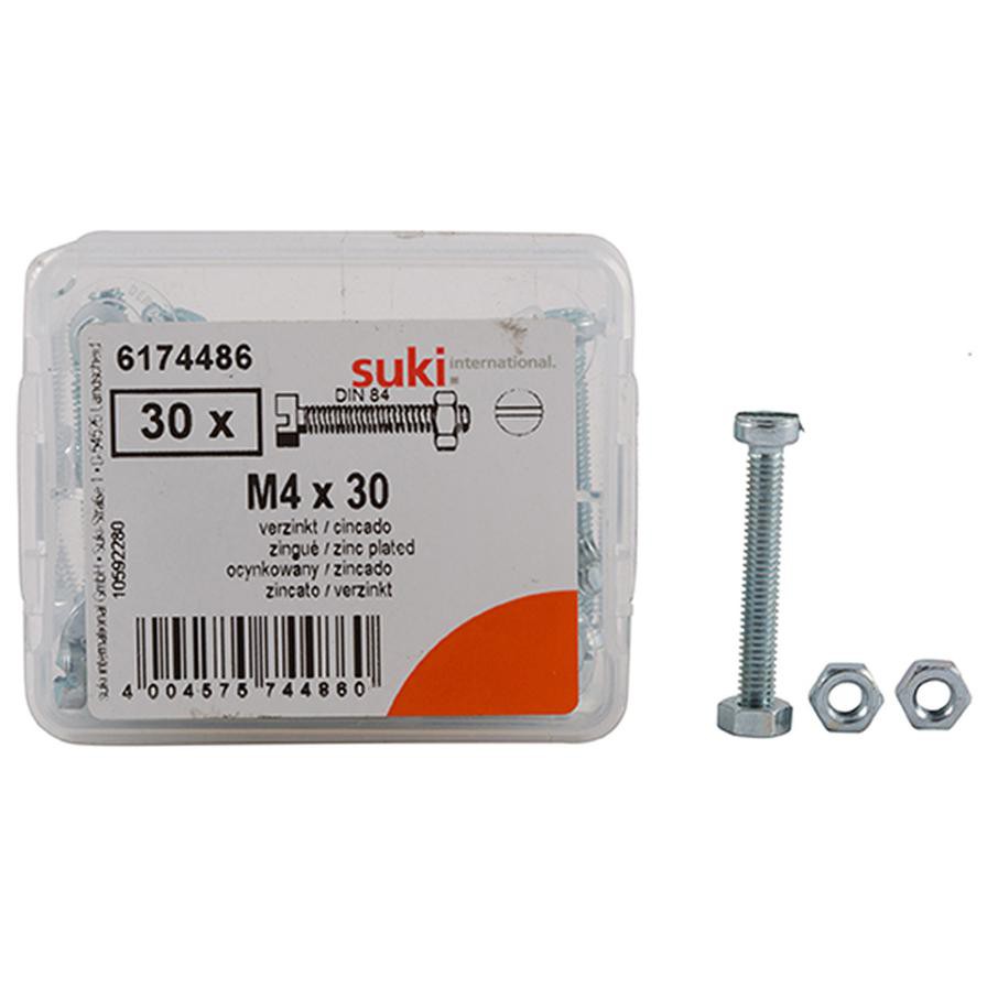 Suki M5 Pan-Head Slotted Zinc-Plated Machine Screws (30 mm, Pack of 25)