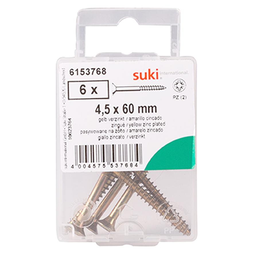 Suki Pozidriv Chipboard Screws (4.5 x 60 mm, Pack of 6)