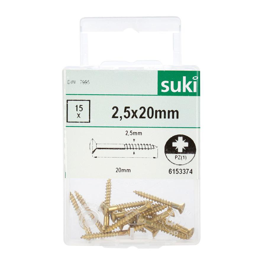 Suki Wood Screws Pack (2.5 x 20 mm, DIN 7995, 15 Pc.)