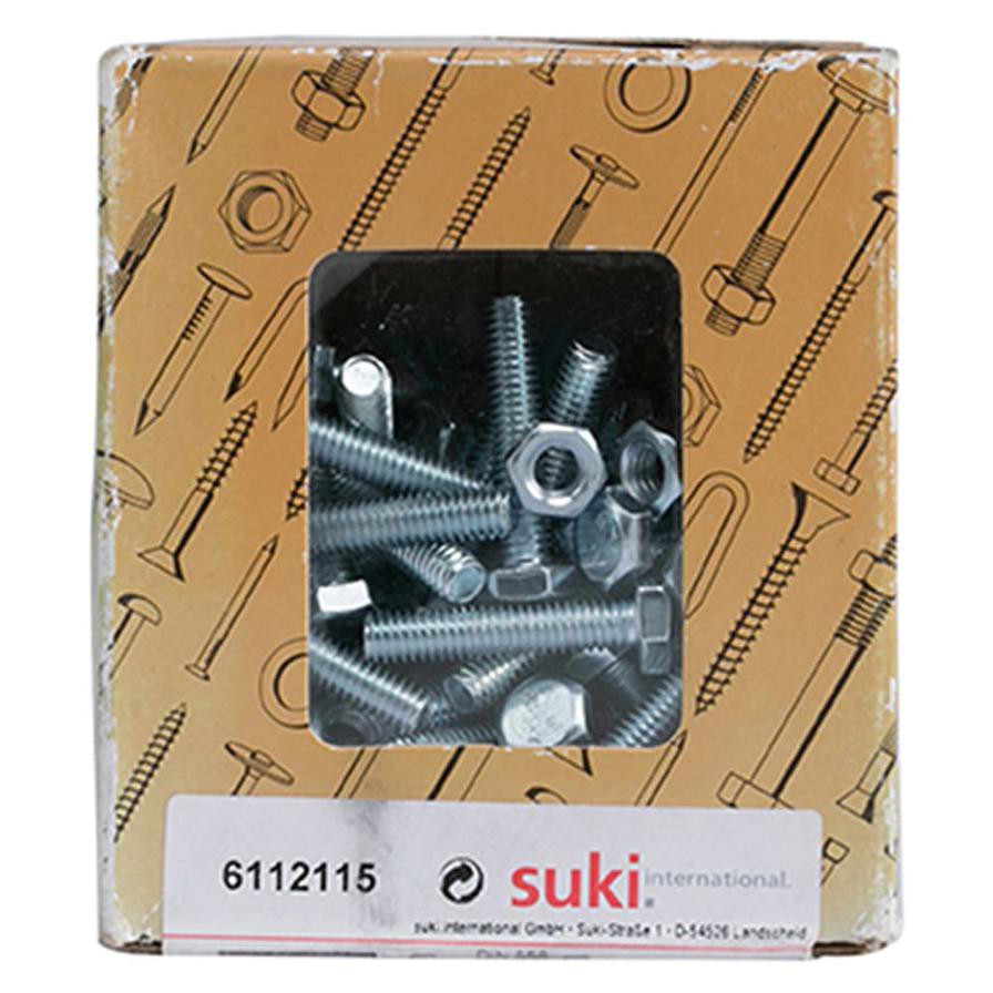 Suki DIN 558 Hex Zinc-Plated Steel Screws (M6 x 30 mm)