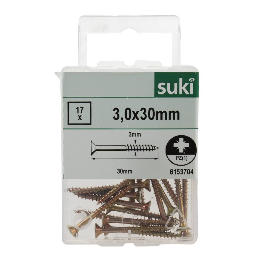 Suki Chipboard Screw Pack (0.3 x 3 cm, 17 Pc.)