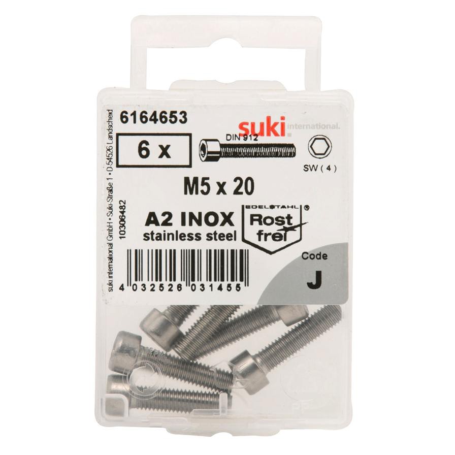 Suki Pan-Head Hex Socket Machine Screws (M5 x 20 mm, Pack of 6)