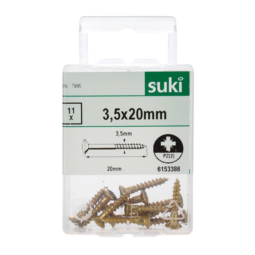 Suki Wood Screws Pack (3.5 x 20 mm, DIN 7995, 11 Pc.)