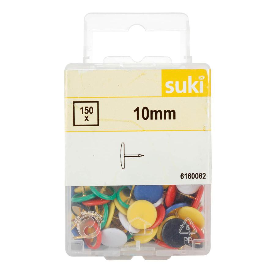 Suki Colored Plastic Head Drawing Pins Pack (1 cm, 150 Pc.)