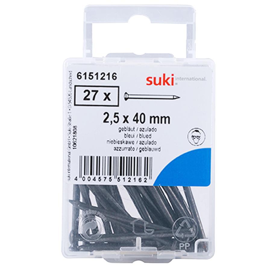 Suki Oval-Head Steel Nails (2.5 x 40 mm, Pack of 27)