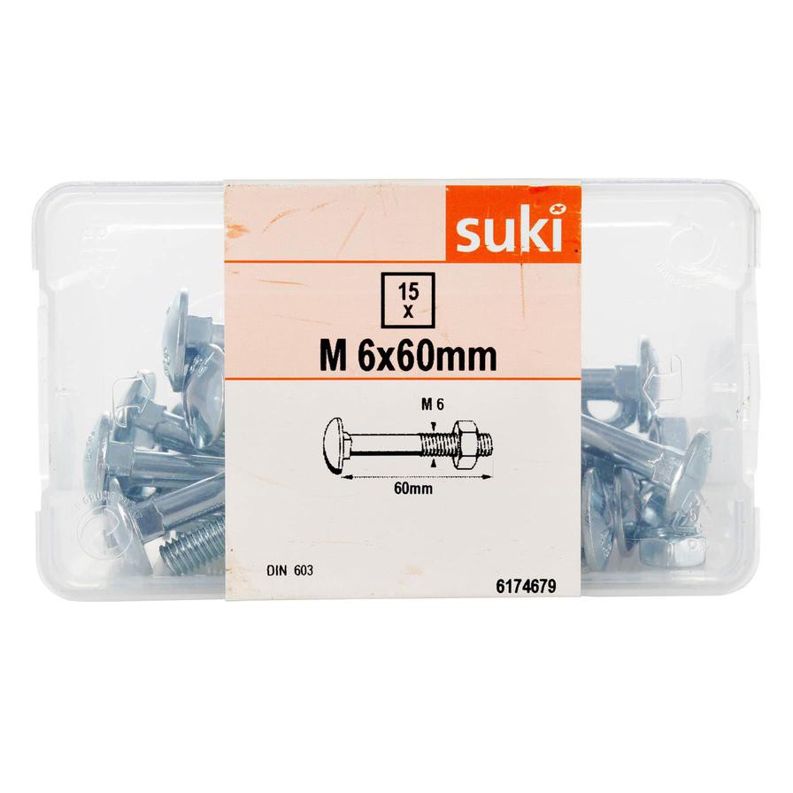 Suki Round Head Hex Screw Pack (0.6 x 6 cm, 15 Pc.)