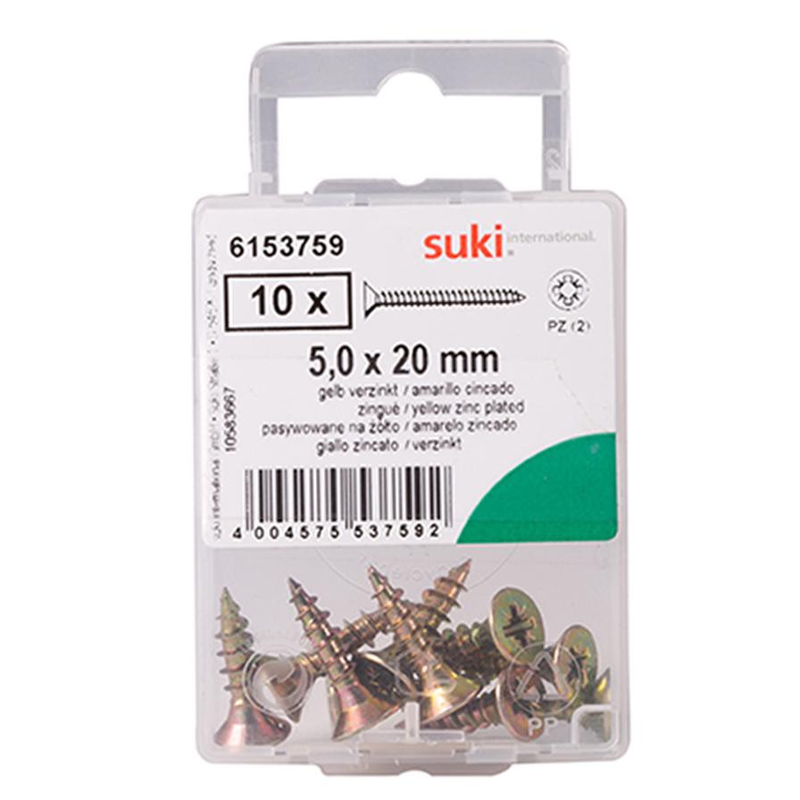 Suki Chipboard Screws (5 x 20 mm, Pack of 10)