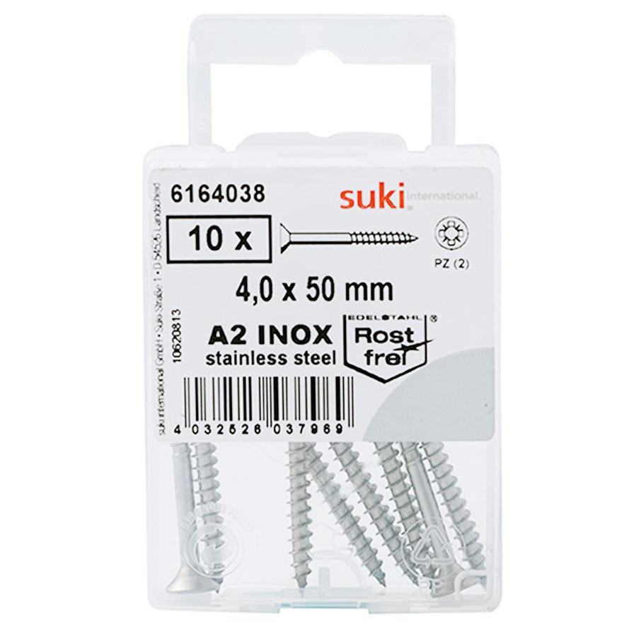 Suki 6164038 Countersunk Raised Chipboard Screws (Pack of 10, 5 x 0.4 cm)