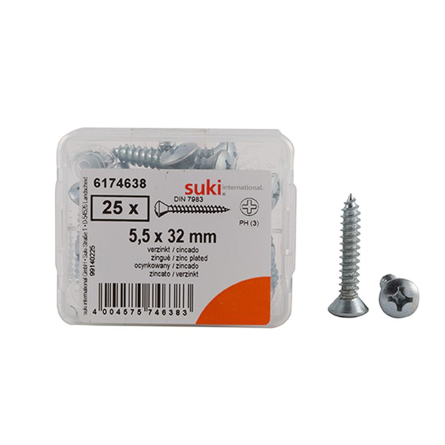 Suki Tapping Screws (5.5 x 32 mm, Pack of 25)