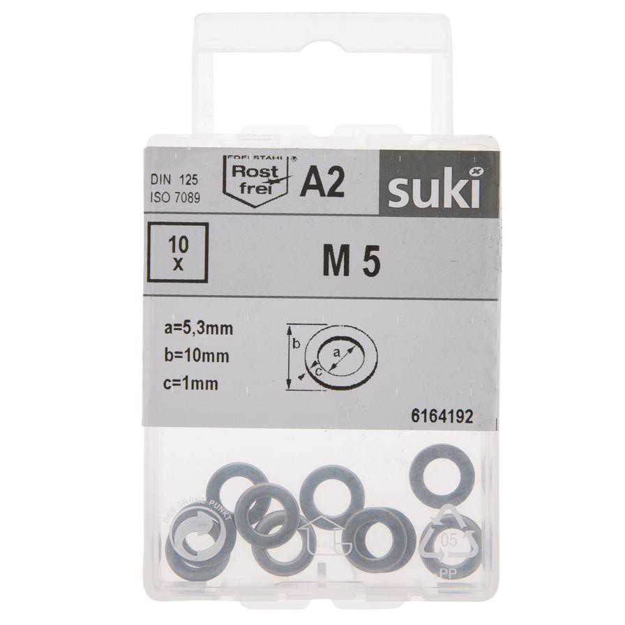 Suki Stainless Steel Washer (M5, 10 Pc.)