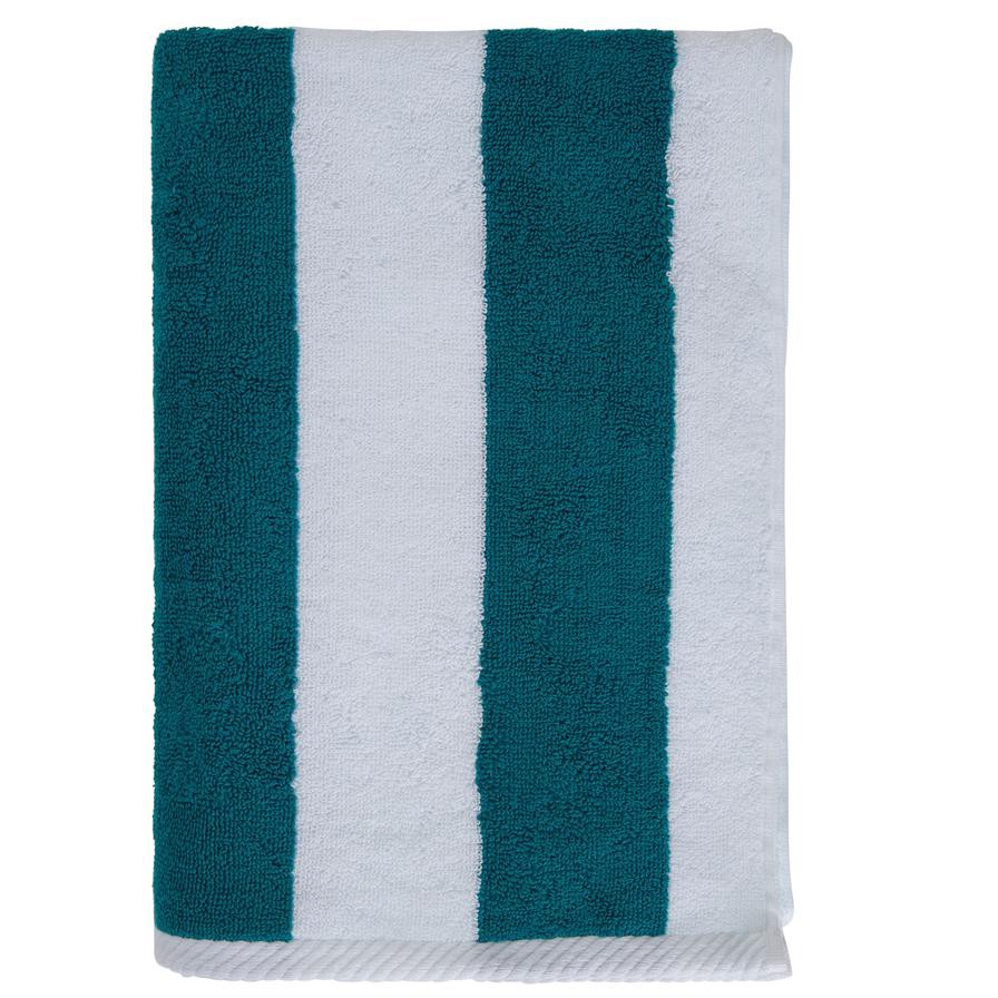 Truebell Striped Cotton Bath Towel (69 x 140 cm, Turquoise)