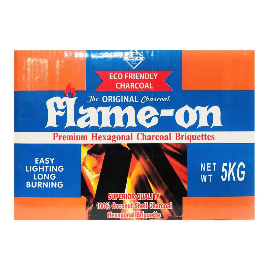 Flame-On Hexagonal Charcoal Briquettes (5 kg)