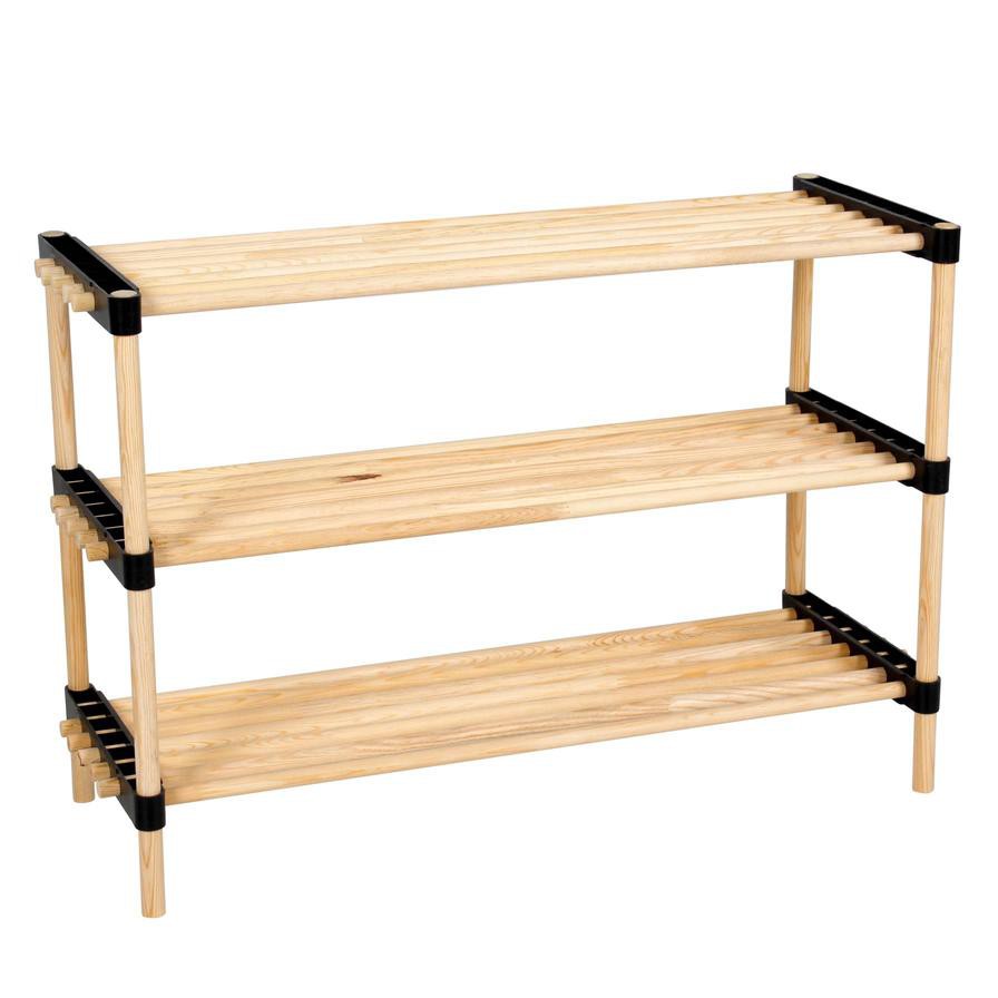 Seowood Bamboo Multi Purpose 3-Tier Modular Shelf (28 x 76 x 52 cm)