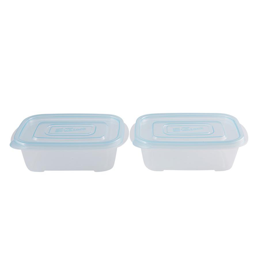 Lock & Lock EZLock Rectangular Food Containers (520 ml, Set of 2, Pastel Blue)