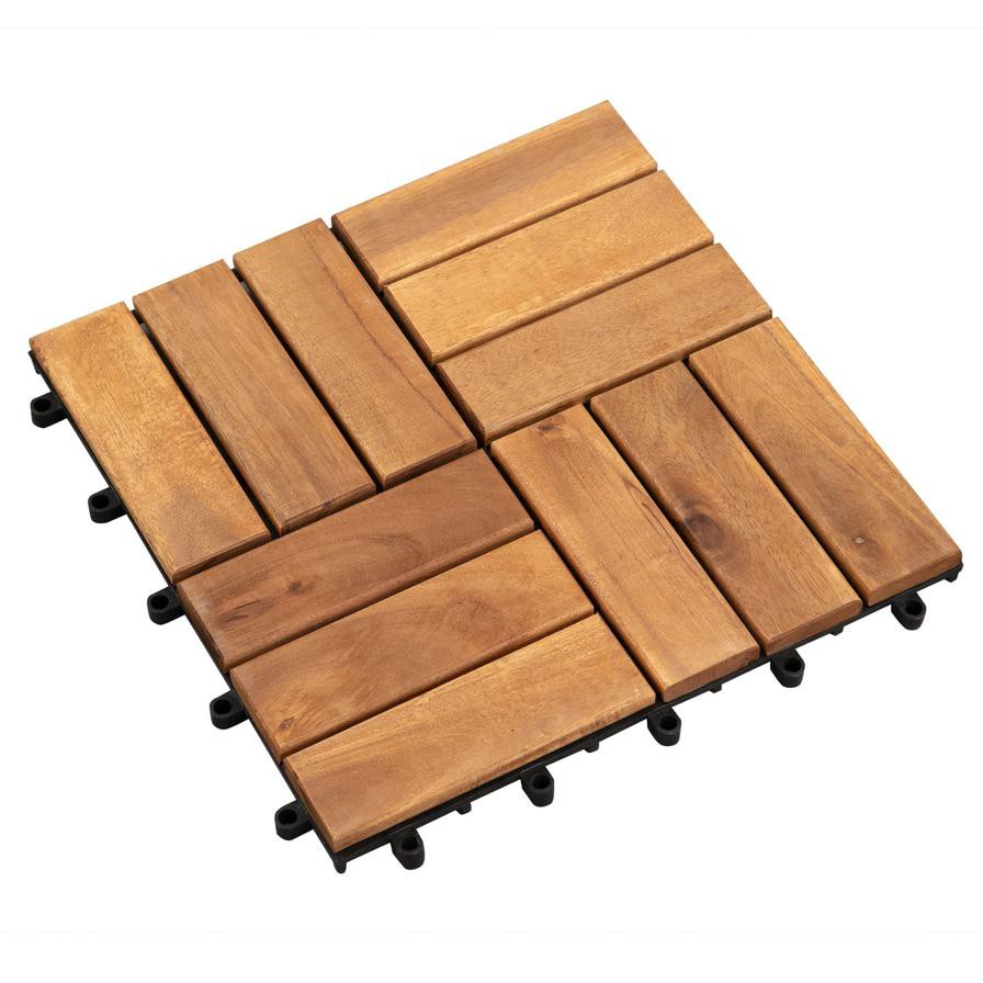 Acacia Floor 12-Slats Deck Tile