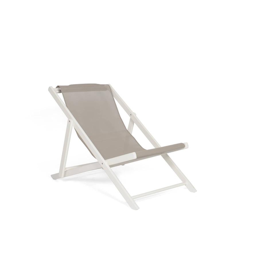 La Chaise Aluminum Outdoor Chair Maiori (140 x 60 x 85 cm, White & Taupe)