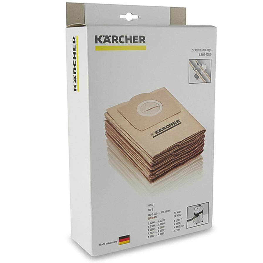 Karcher Paper Vacuum Filter Bags (5 Pc., Brown)