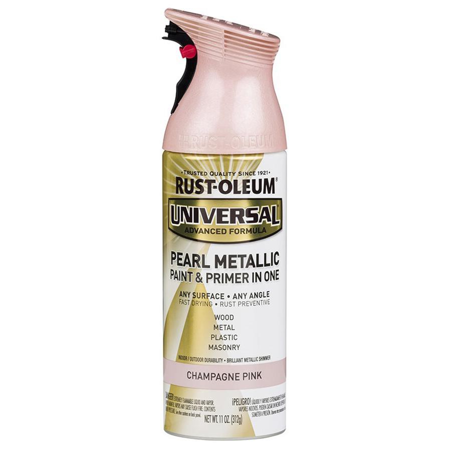 Rust-Oleum Universal Advanced Formula Pearl Metallic Paint & Primer in One (Champagne Pink, 312 g)