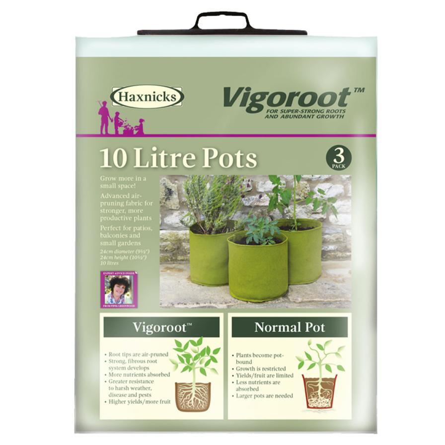 Haxnicks Vigoroot Pots (10 L, 24 x 24 cm, 3 pcs)