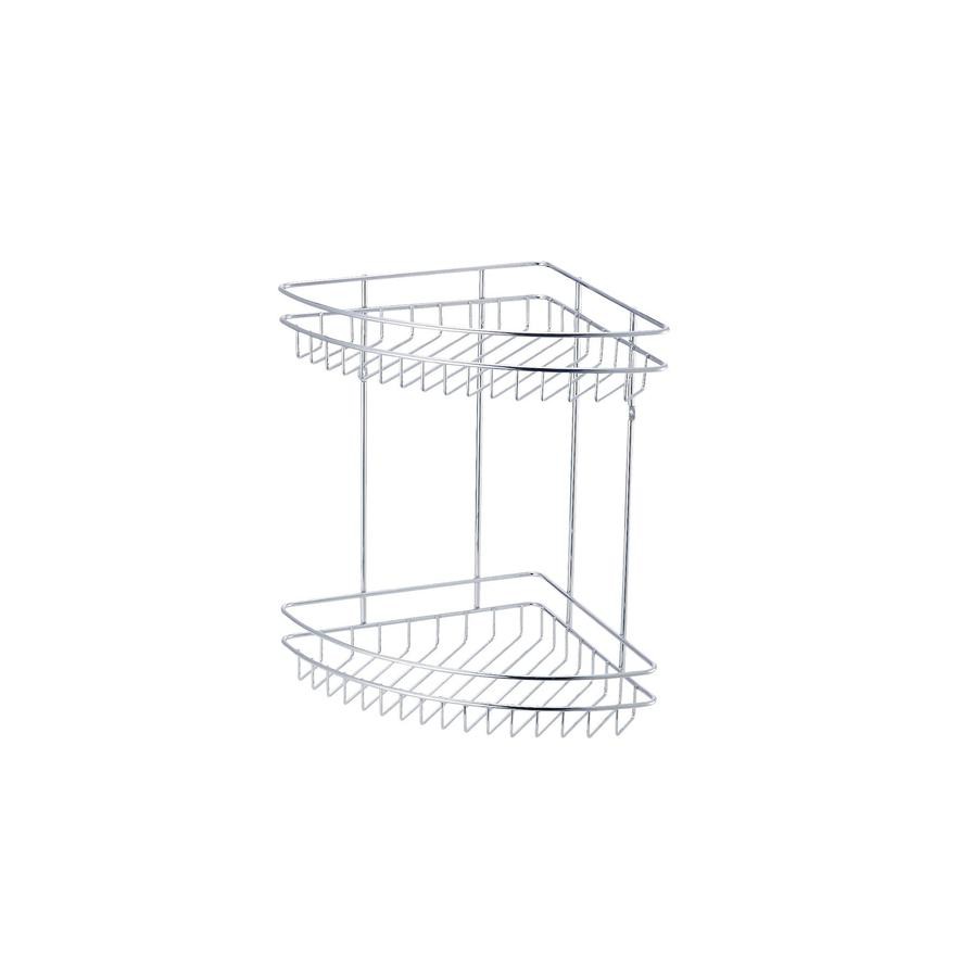 Cooke & Lewis Menta Steel 2-Tier Corner Shower Caddy (220 x 300 x 220 mm)