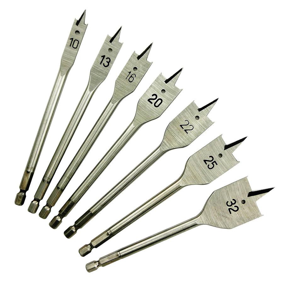 Universal Flat Wood Drill Bit Set (8 Pc.)