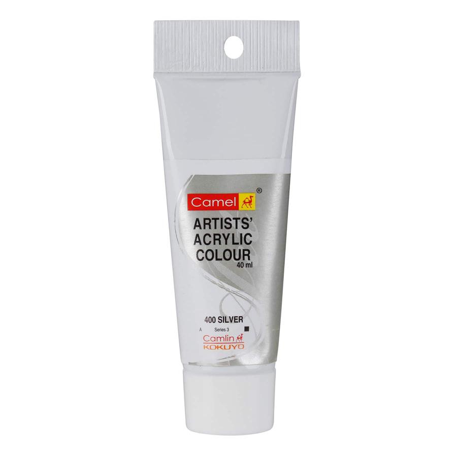 Camel Series 3 Artists' Acrylic Colour Paint Tube (40 ml, 400 Silver)