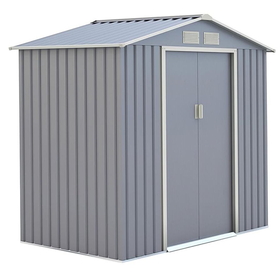 Galvanized Metal Shed (213 x 127 x 195 cm)