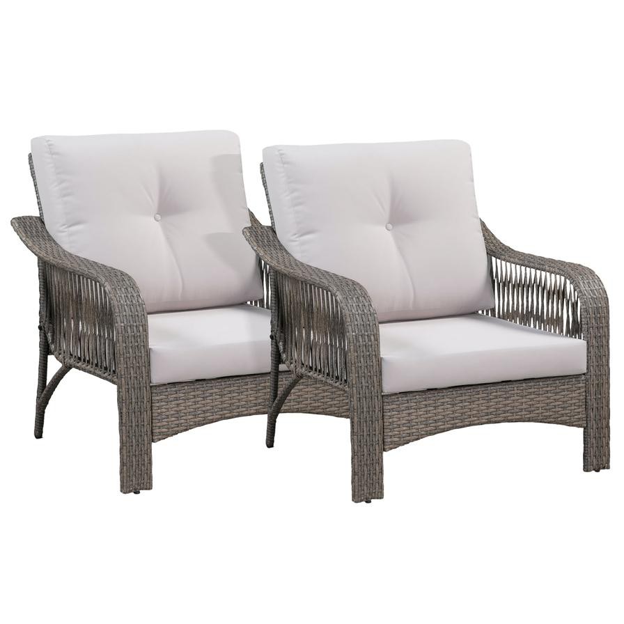 Elizabeth Steel Wicker Single Sofa W/Cushions Generic (78 x 78 x 79 cm, 2 Pc.)