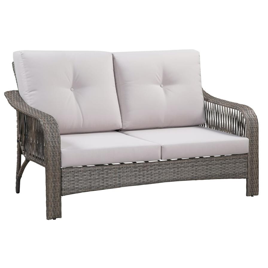 Elizabeth 2-Seater Steel Wicker Sofa W/Cushions Generic (140 x 78 x 79 cm)