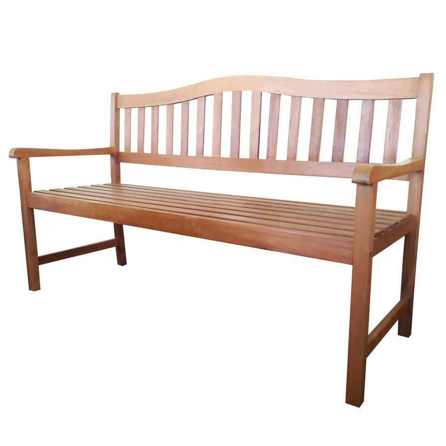 THB 3-Seater Eucalyptus Wood Garden Bench Generic (150 x 58 x 92.5 cm)