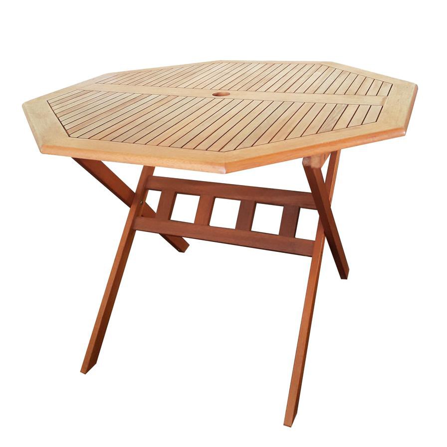 THB Eucalyptus Wood Octangular Table Generic (110 x 110 x 75 cm)