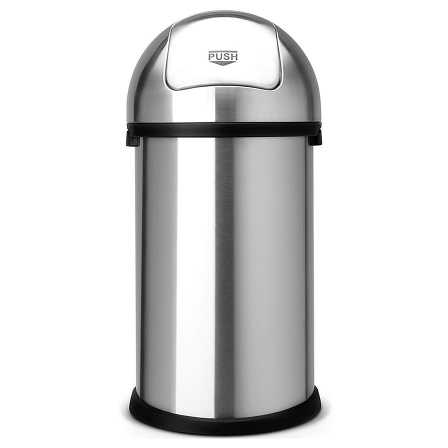 Brabantia XXL Push Trash Bin (60 L, Brilliant Steel)